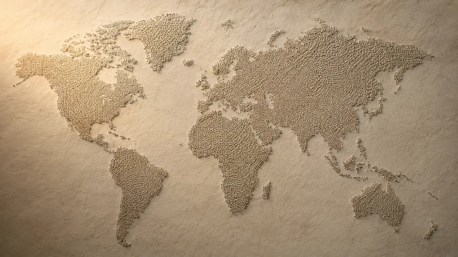 A stylised map of Purbasha's export markets across three continents.